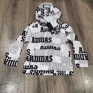 NEW Kids Adidas Hoodie Size 4 Black and White Hoodie